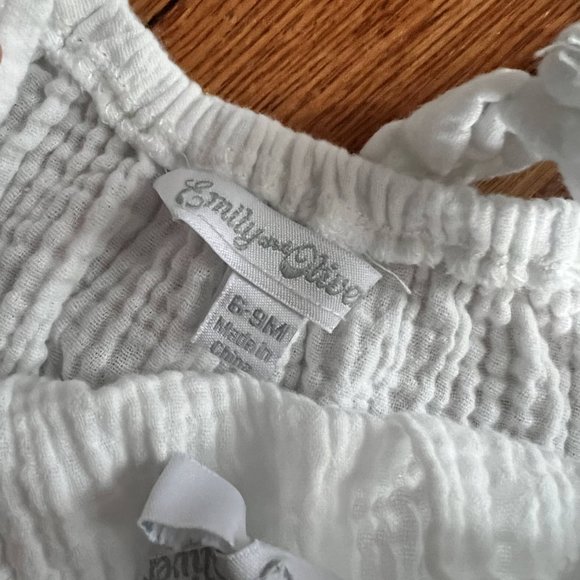 Pink and white Emily & Oliver muslin romper set - Picture 4 of 5